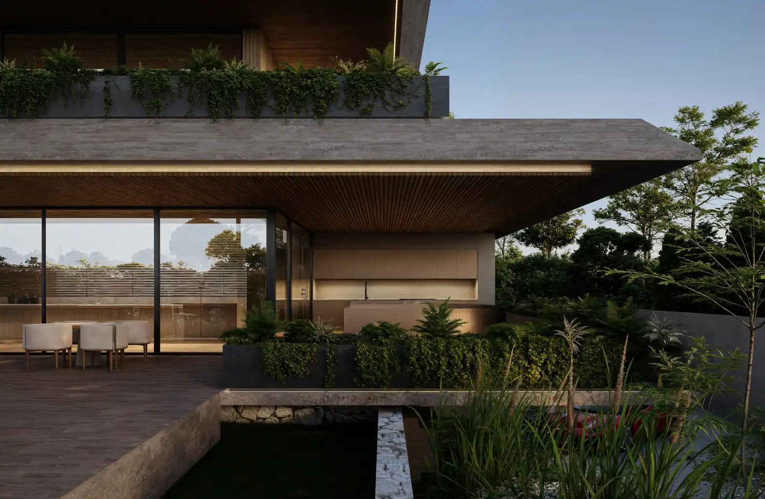 Pinhal do Raposo, terraço exterior com zona de refeições