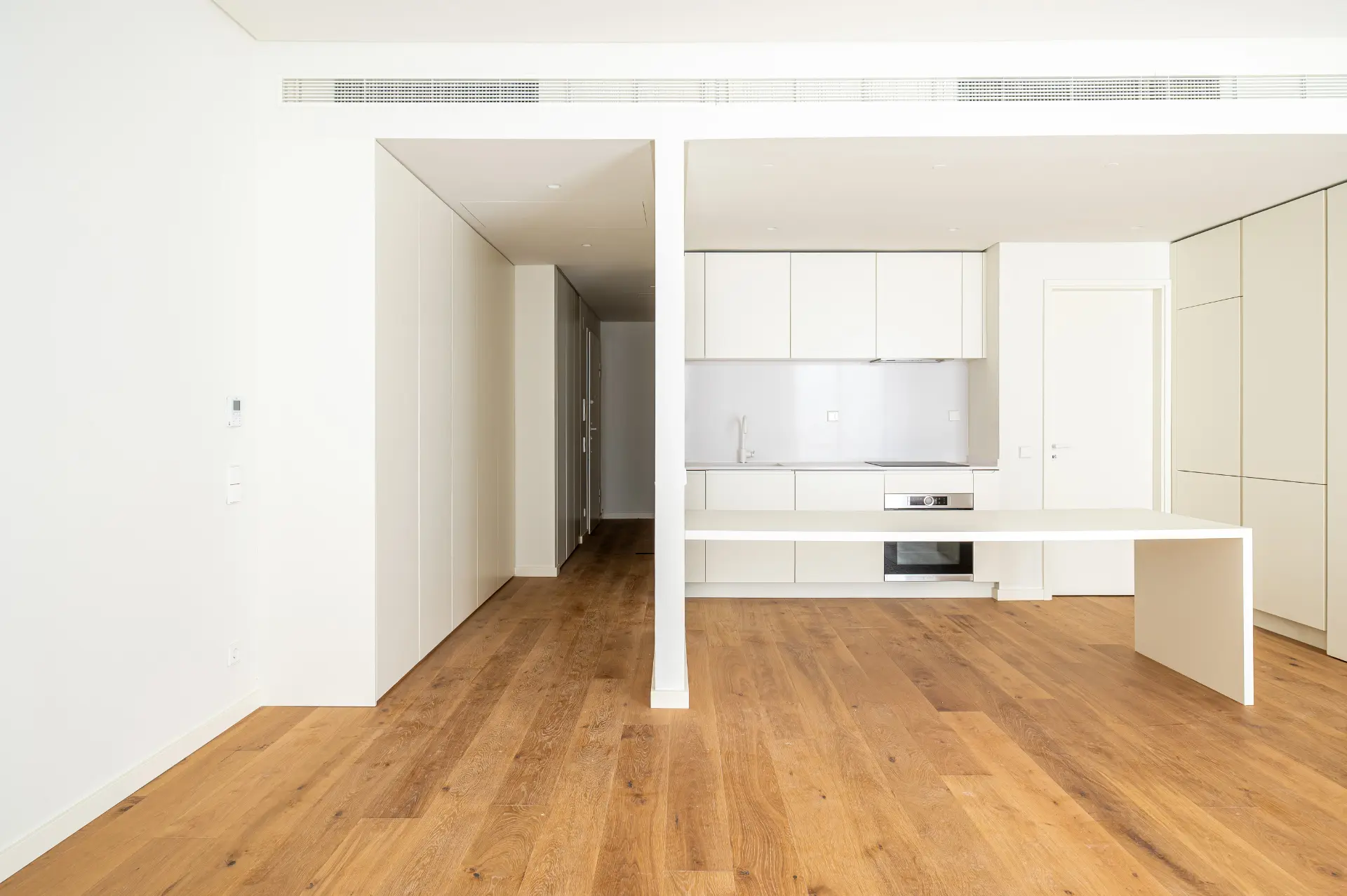 Sala em open space com cozinha integrada