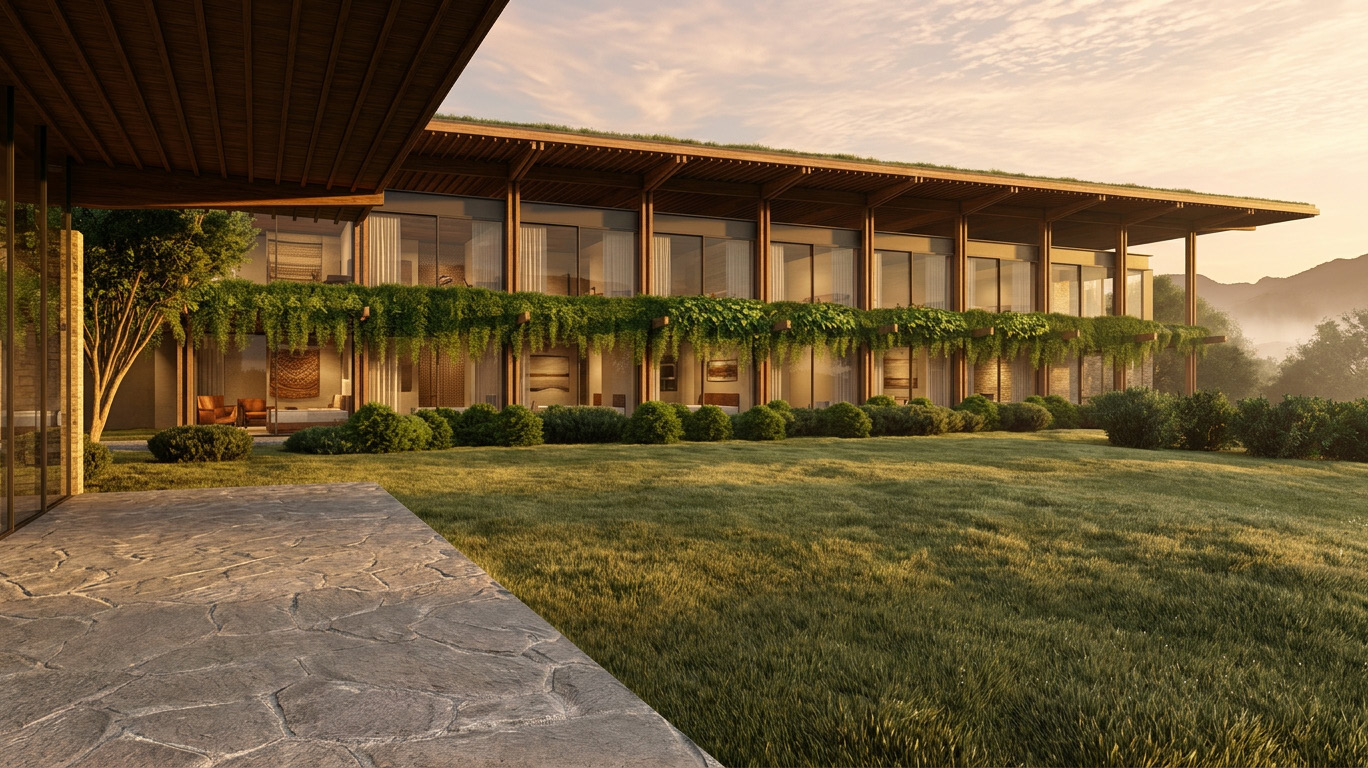 Hotel de Villas Alqueva, galeria exterior com vegetação
