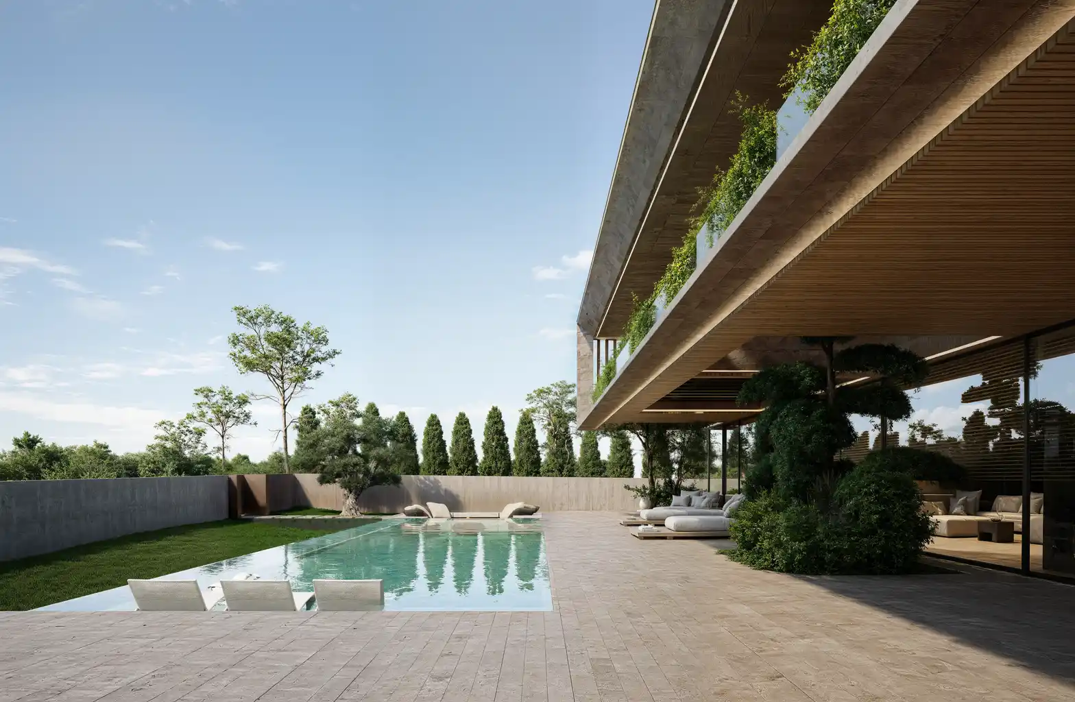 Pinhal do Raposo, piscina de grandes dimensões e jardim relvado