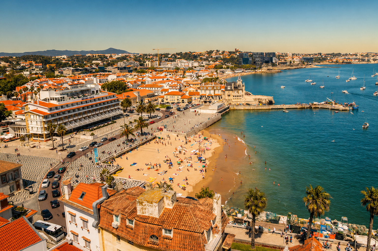 Baía e vila costeira de Cascais